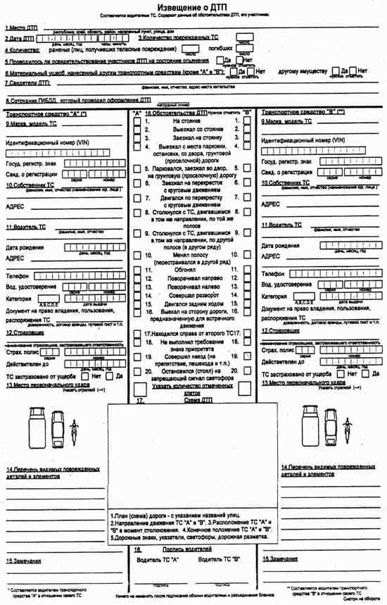 Как правильно заполнить ДТП-протокол